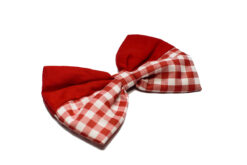 Mutt Ofcourse Gingham Red Dog Bow