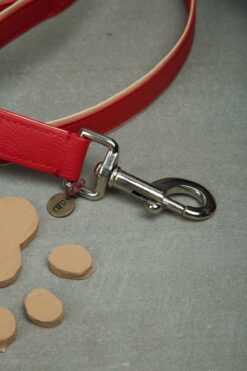 We Exist Candy Apple Red Vegan Leather Leash