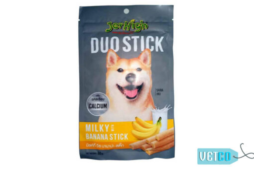 JerHigh Duo Milky with Banana Stick Dog Treats, 50 gms