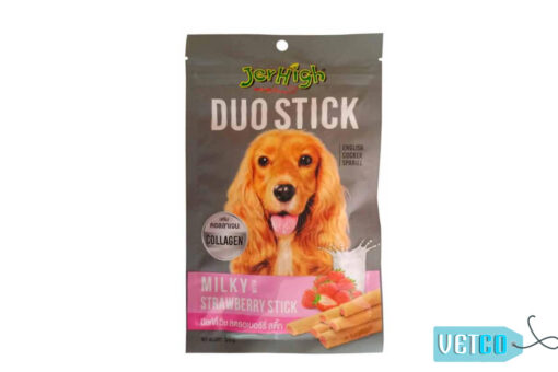 JerHigh Duo Milky with Strawberry Stick Dog Treats, 50 gms