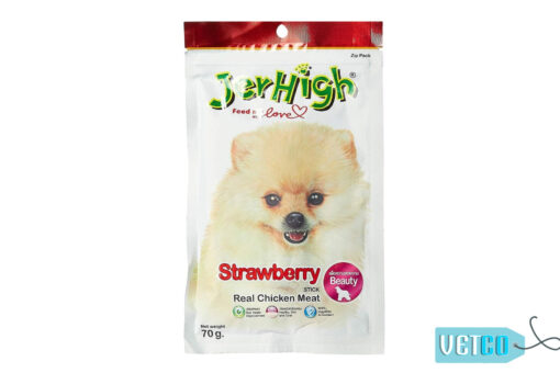 JerHigh Strawberry Stick Dog Treats with Real Chicken, 70 gms