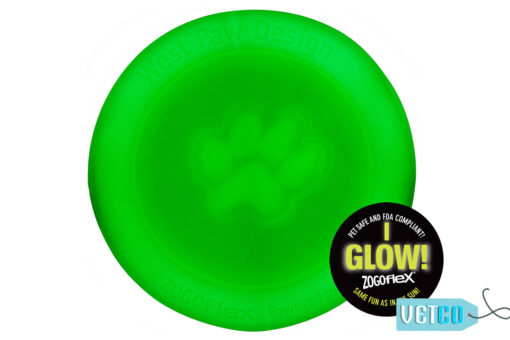 West Paw Zogoflex Zisc Frisbee Dog Toy - Glow in the Dark