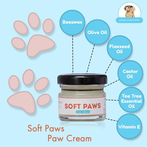 Papa Pawsome Soft Paws 100% Natural Paw Cream for Dogs, 30 gms