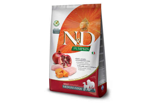 Farmina N&D Pumpkin Grain Free Chicken & Pomegranate Adult Dog Food (Medium & Maxi Breeds)