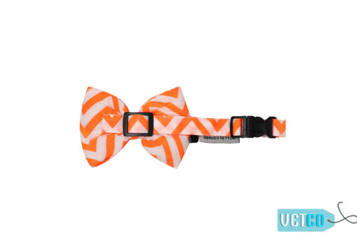 Mutt Ofcourse Chevron Orange Bow Tie for Dogs