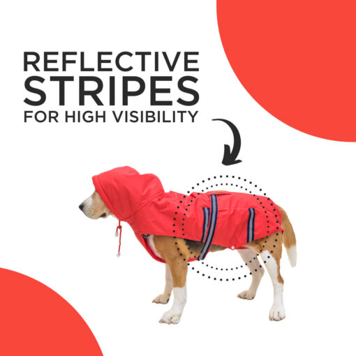 PetWale Reflective Dog Raincoat - Black