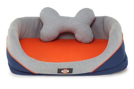 Barks & Wags Orange and Blue Cuddler Dog & Cat Bed