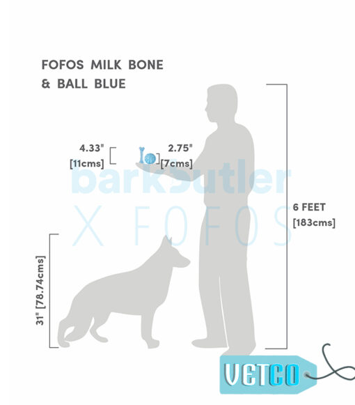 FOFOS Milk Bone & Ball Dog Toy - Blue