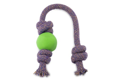 Beco Pets Natural Rubber Ball On A Rope Dog Toy - Green