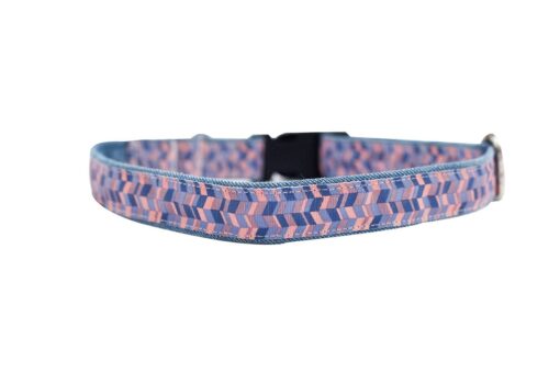 Mutt Ofcourse Geometrical Printed Denim Dog Collar