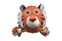 Nutrapet Fluffy Tiger Jute Dog Toy