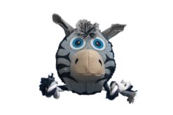 Nutrapet Fluffy Zebra Jute Dog Toy