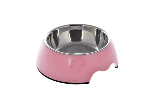 Nutrapet Melamine Round Paw Bowl - Pink
