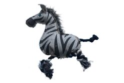 Nutrapet Plush Zebra Jute Dog Toy
