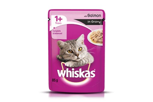 Whiskas Wet Meal Salmon in Gravy for Adult Cats, (12 x 85g) 1.02 kg