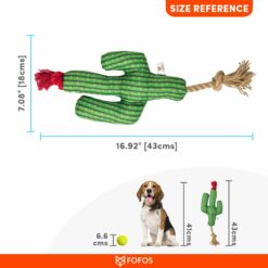 FOFOS Cactus With Hemp Rope Plush Dog Toy