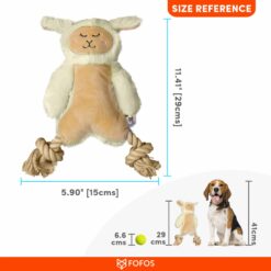 FOFOS Plush Sheep Squeaky Rope Dog Toy