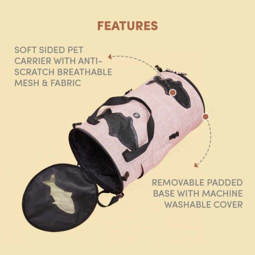 FOFOS Comfort 2 in 1 Tunnel & Cat Carrier - Pink