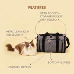 FOFOS Expandable Foldable Dog & Cat Carrier – Grey