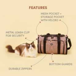 FOFOS Expandable Foldable Dog & Cat Carrier – Pink
