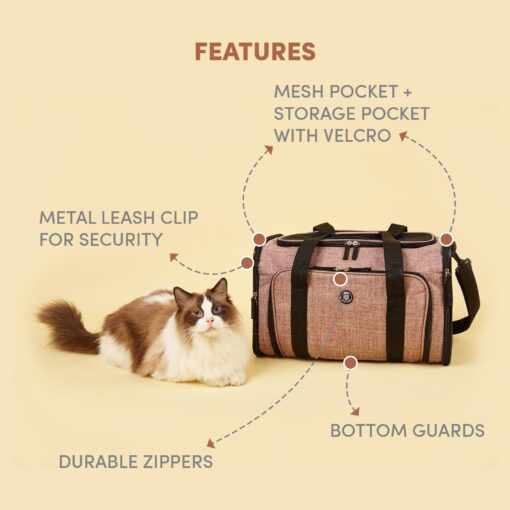 FOFOS Expandable Foldable Dog & Cat Carrier - Pink