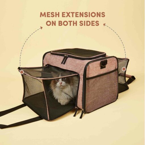 FOFOS Expandable Foldable Dog & Cat Carrier - Pink