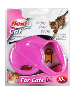 Flexi Classic Retractable Cord Leash for Cats & Small Dogs - Pink