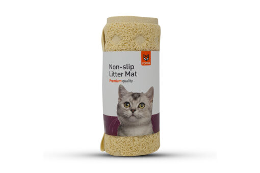 FOFOS Non-Slip Rectangular Cat Litter Mat - Beige