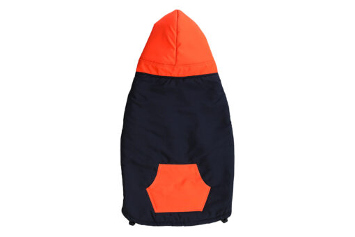 Barks & Wags Blue & Orange Zip Up Fur Hood Jacket