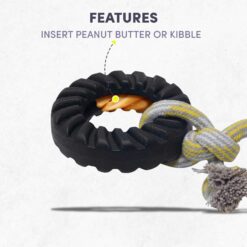 FOFOS Tough Tyre with Rope Dog Toy