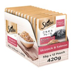 Sheba Wet Cat Food Skipjack & Salmon (12 Packs)
