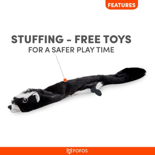 FOFOS Skinneez Skunk Stuffing Free Dog Toy