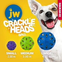 Petmate JW Crackle Heads Crackle Ball Dog Toy