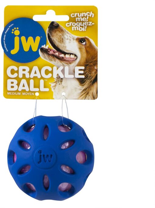 Petmate JW Crackle Heads Crackle Ball Dog Toy