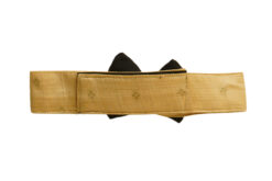 Floof & Co Black & Gold Silk Collar With Bow for Dogs