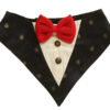 Floof & Co Red Tuxedo Bandana with Black Bow for Dogs