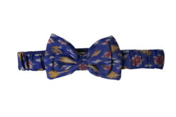 Floof & Co Blue Ikat Collar With Bow for Dogs