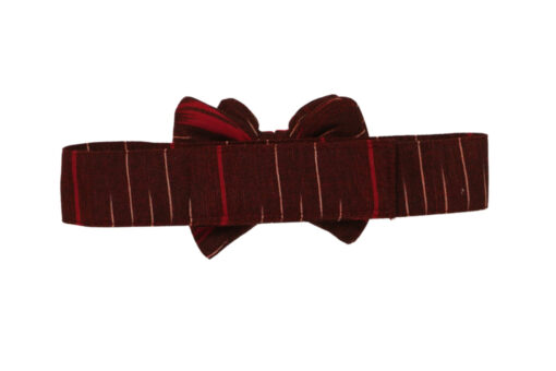 Floof & Co Red and Black Silk Collar With Bow for Dogs