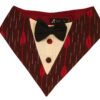 Floof & Co Red Tuxedo Bandana with Black Bow for Dogs