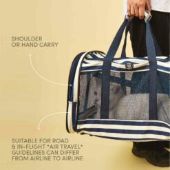 FOFOS Foldaway Pet Carrier For Cats & Dogs – Blue & White
