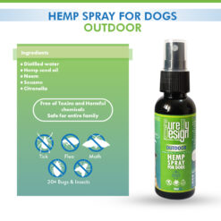 Cure by Design Hemp Outdoor Tick & Flea Spray for Dogs, 50ml 1