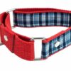 Blue Check Martingale Collar LARGE