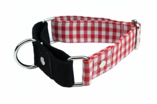 Dog-O-Bow Red Gingham Martingale Thick Collar