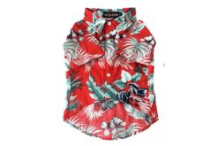 dog-o-bow red floral shirt