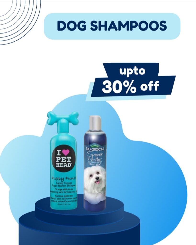 Deals on dog shampoos - upto 30% off