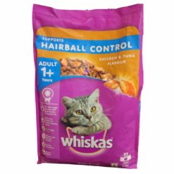Whiskas Chicken & Tuna Flavour Hairball Control Dry Cat Food for Adult Cats (1+ Years)