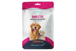 Wiggles Barkstix Dog Treats for Training Adult Puppies, 100g - Soft Chew Stick Hip, Joint, Skin & Coat - Sea Buckthorn Pulp, Ashwagandha (Chicken & Strawberry)
