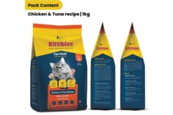 Kittibles Cat Food Dry Adult, 1kg - Chicken, Tuna Fish, Ashwagandha, Rosemary Extract