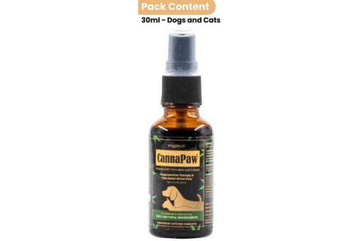 Wiggles CannaPaw Hemp Oil Extract for Dogs Cats Pain Anxiety Relief Spray, 30ml