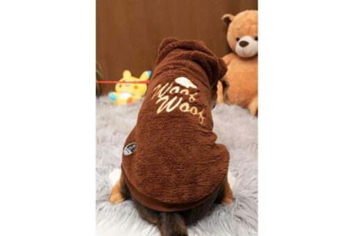 Petsnugs Woof Woof Sweatshirt For Dogs & Cats - Dark Brown